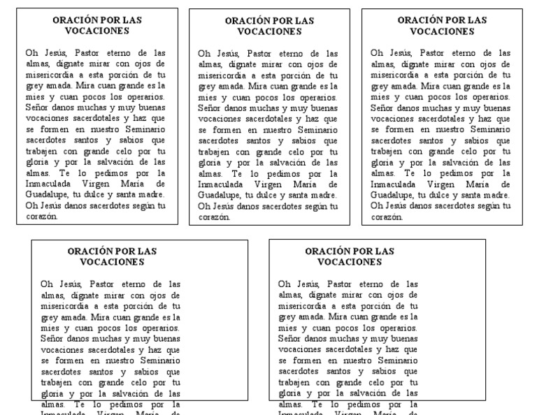 Oración Por Las Vocaciones | PDF | María, madre de Jesús | Sacerdote