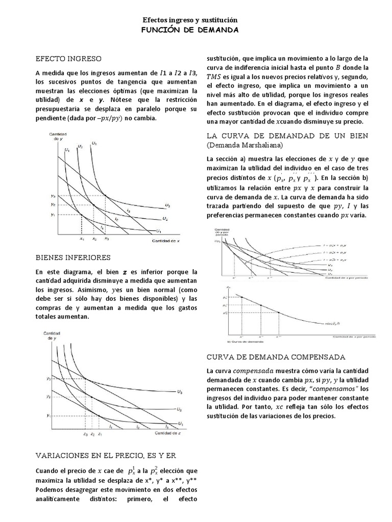 3 Efectos Ingreso y Sustitución | PDF | Curva de demanda | Marketing