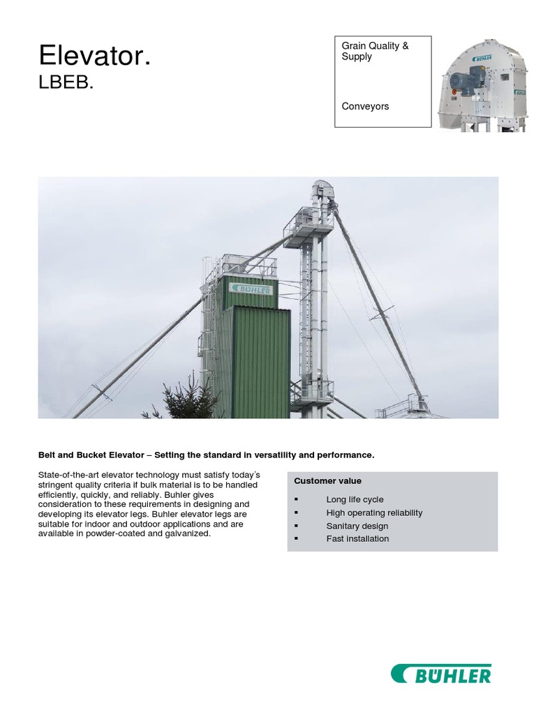 Belt And Bucket Elevator Lbeb Flyer En Pdf Elevator Belt