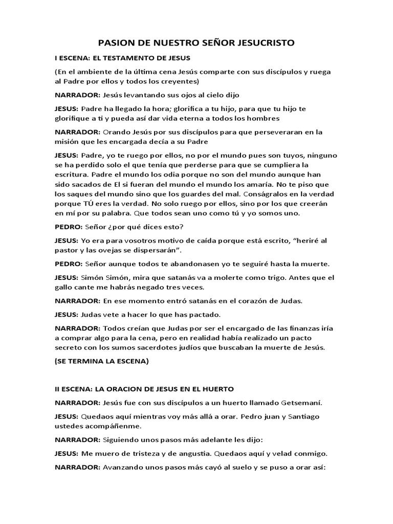PASION DE NUESTRO SEÑOR JESUCRISTO (Autoguardado) | PDF | Jesús | Oración