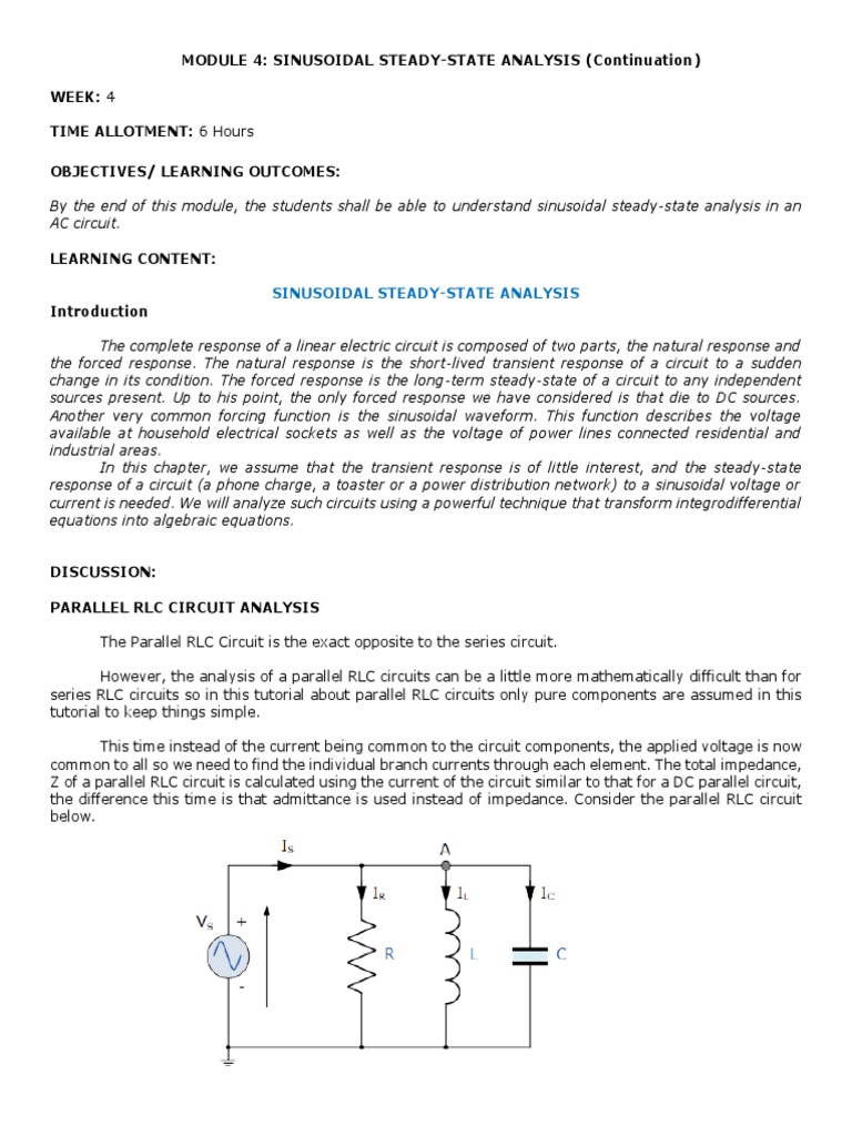 Week 4 - Instructional Module - EE221 - EE222 | PDF | Electrical ...