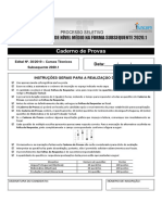 Caderno de Provas - Tecnico Subsequente 2020.1 - Edital 30-2019