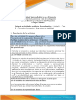 Guía de Actividades y Rúbrica de Evaluación - Unidad 1 - Fase 2 - Formular El Proyecto y Determinar Su Viabilidad