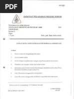 Johor: Percubaan PMR 2008 - Geografi (& JWP)