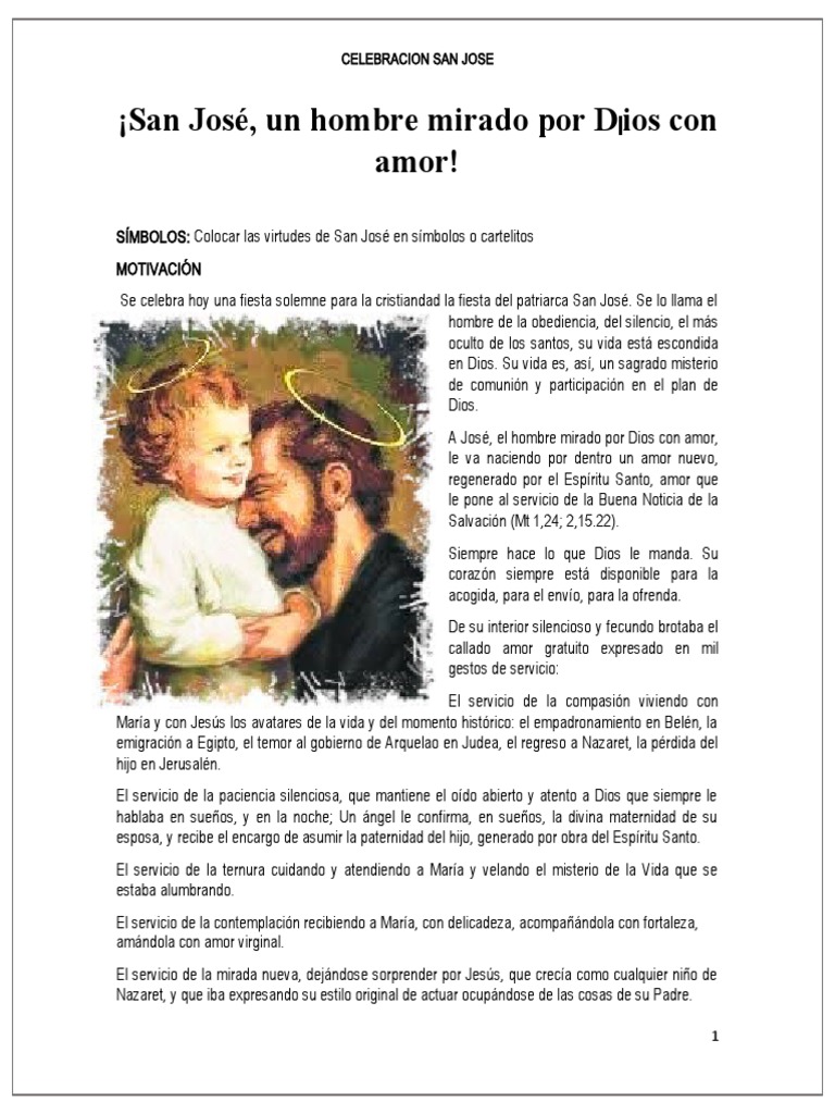 Celebracion de San Jose Definitiva | PDF | María, madre de Jesús | Amor