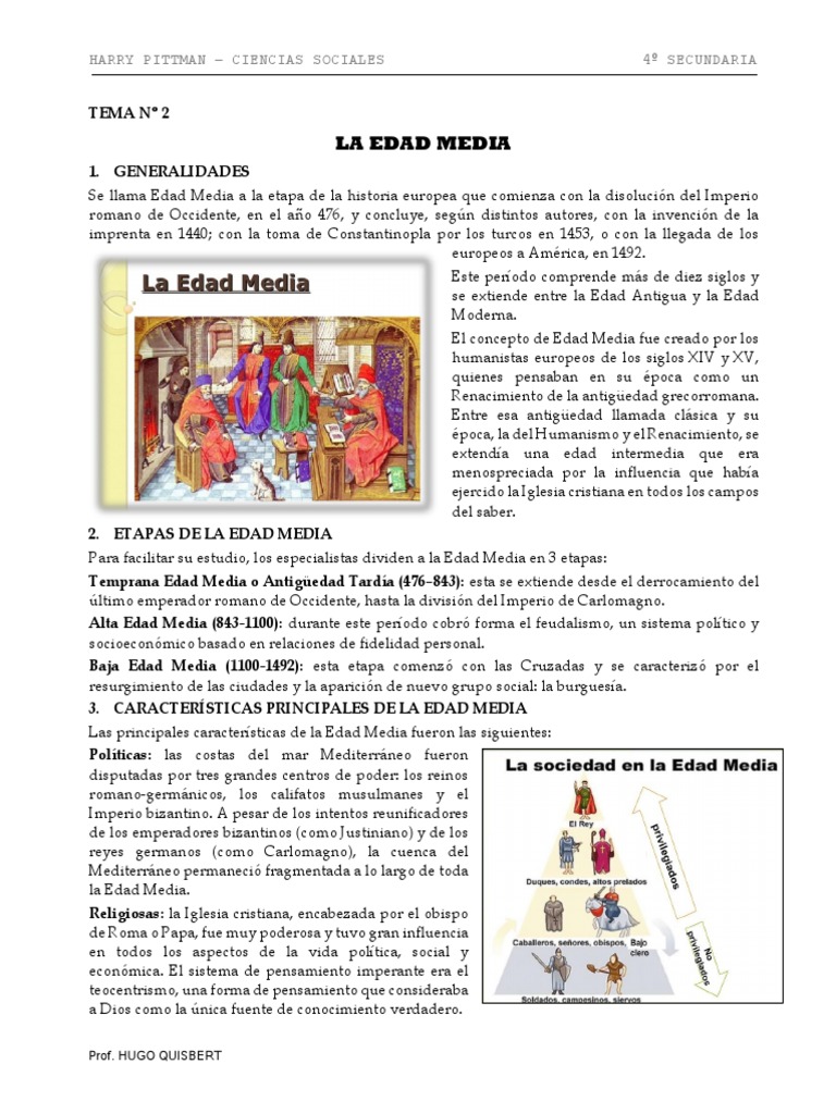 Historia de la Edad Media en Europa | PDF | Edades medias | imperio ...