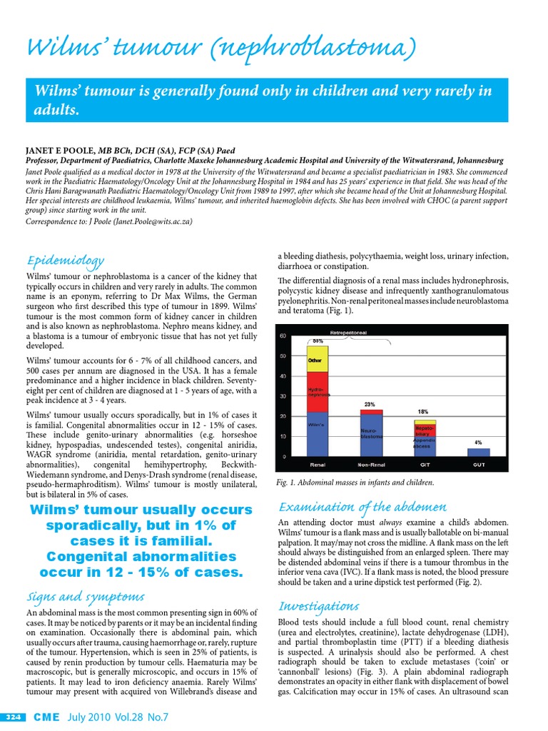 Wilms Tumor: Treatment and Prognosis | PDF | Chemotherapy | Radiation ...