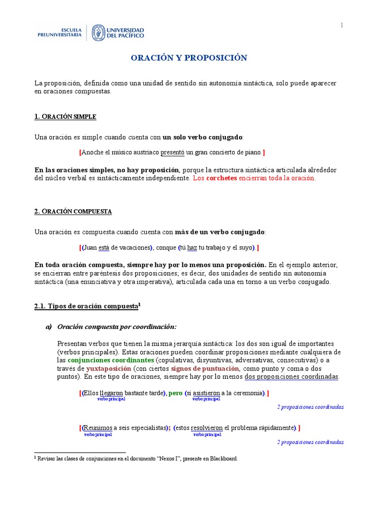 Oraciones compuestas y simples explicadas | PDF | Oración (Lingüística ...