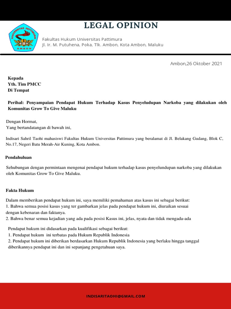 Contoh Legal Opinion PDF