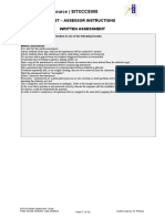 Assessment Resource - SITXCCS008: Test - Assessor Instructions Written Assessment