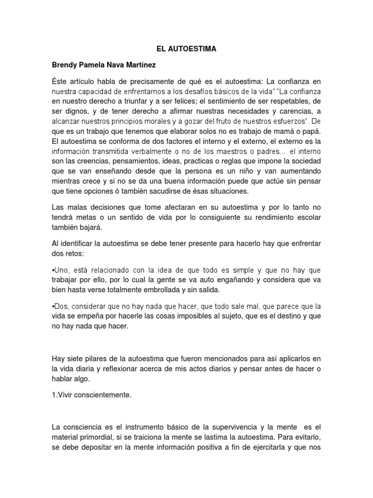 Claves para mejorar la autoestima | PDF | Autoestima | Felicidad