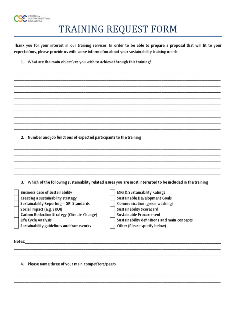 Training Request Form | PDF