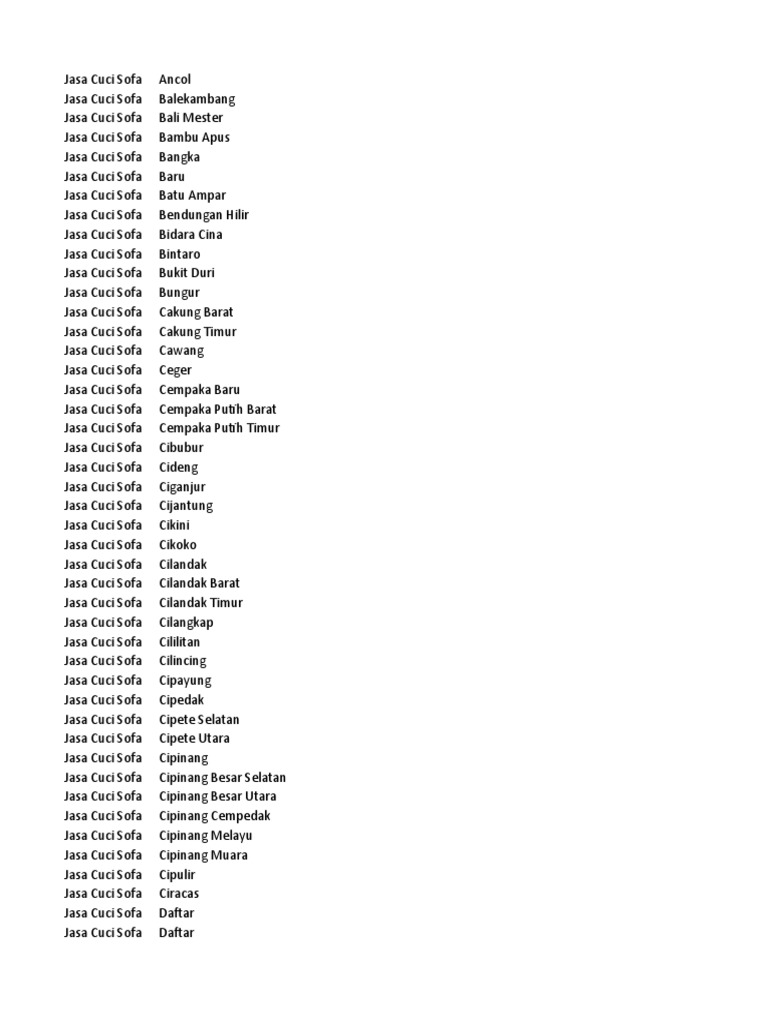 Daftar Kelurahan Di Jakarta | PDF