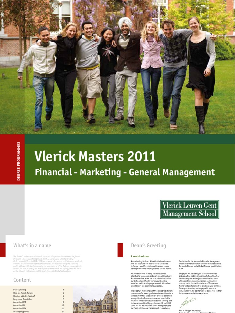 Vlerick Masters 2011 Overview | PDF | Master's Degree | Curriculum