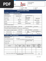 Application Form: Section A - Personal Particulars