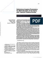 Optimizing Imaging Parameters For MR Evaluation of The Spine