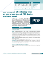 The influence of sintering time on the properties of PM duplex stainless steel