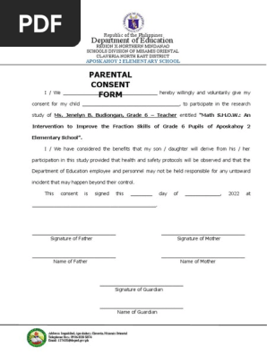 Parental Consent Form - Research