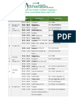 Agenda Acara Pelatihan Guru Kuttab Al Ittihad Angkatan I (Maret-April)