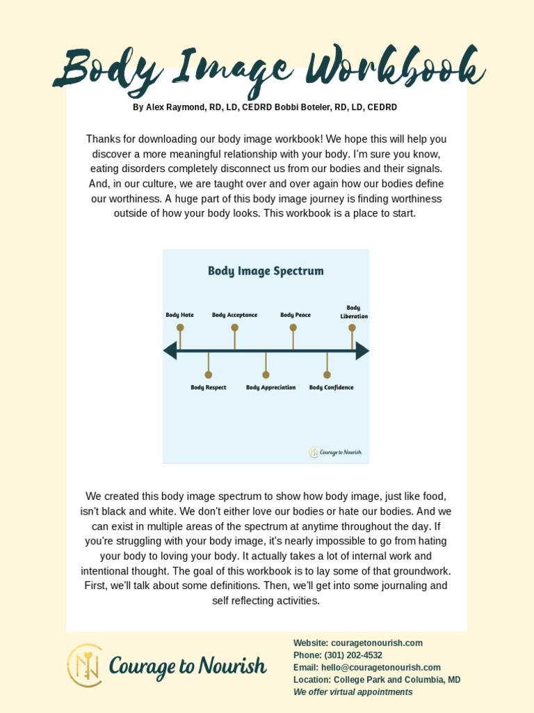Body Image Workbook 2021 PDF Body Image Thought