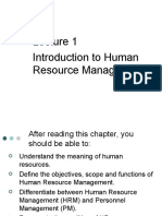 Introduction To Human Resource Management