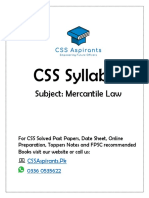 CSS Syllabus: Subject: Mercantile Law