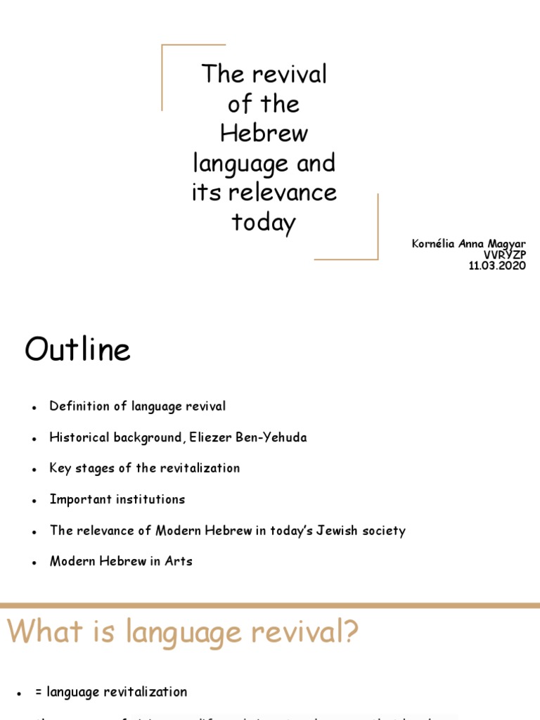 Revival of Hebrew Language Today | PDF | Social Science