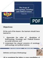 The Scope of Anthropology, Sociology and Political Science: Prepared by