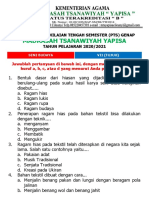 Soal PTS-2 2021 MTS - (7) Seni Budaya