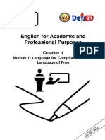 English For Academic and Professional Purposes: Quarter 1