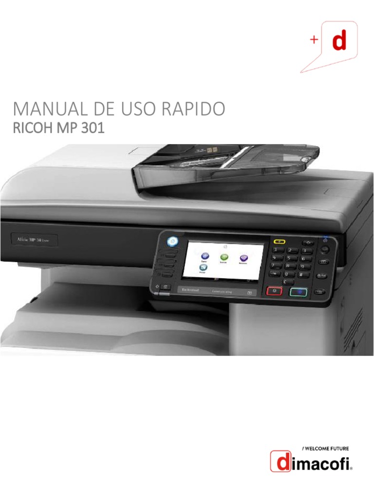 Manual Rápido Ricoh MP 301 | PDF | Ventana (informática) | Impresora ...
