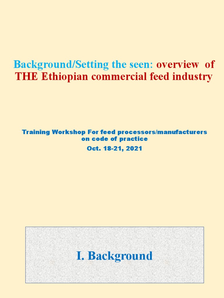 Overview of Ethiopian Commercial Feed Industry PDF Animal Feed