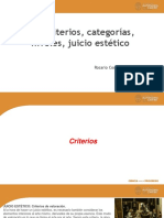 Los Criterios o Categorías Estéticas