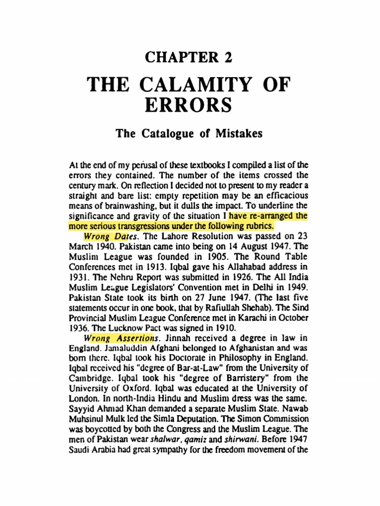 Catalogue of Historical Errors | PDF | All India Muslim League ...