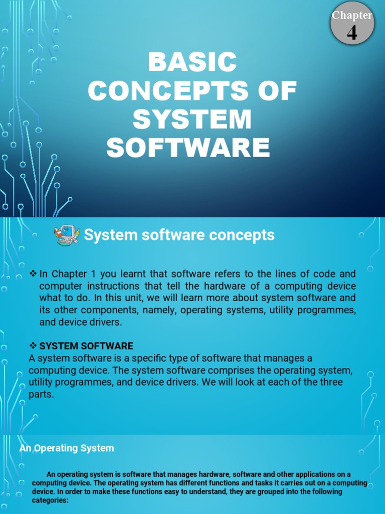 Basic Concepts of System Software PDF Operating System Software