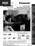 Panasonic Vcr Dvd Pv d4743 Pv d4743s
