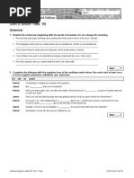 Unit 5 Short Test 1B: Grammar