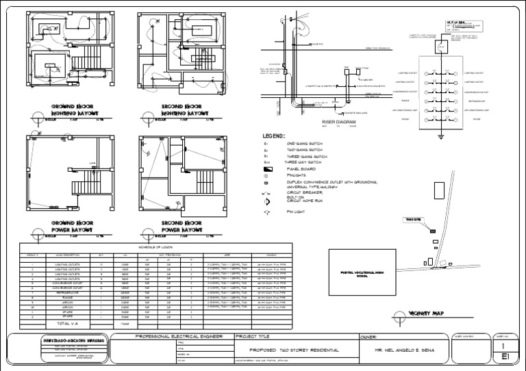Legend Ground Floor Lighting Layout Srcond Floor Lighting Layout