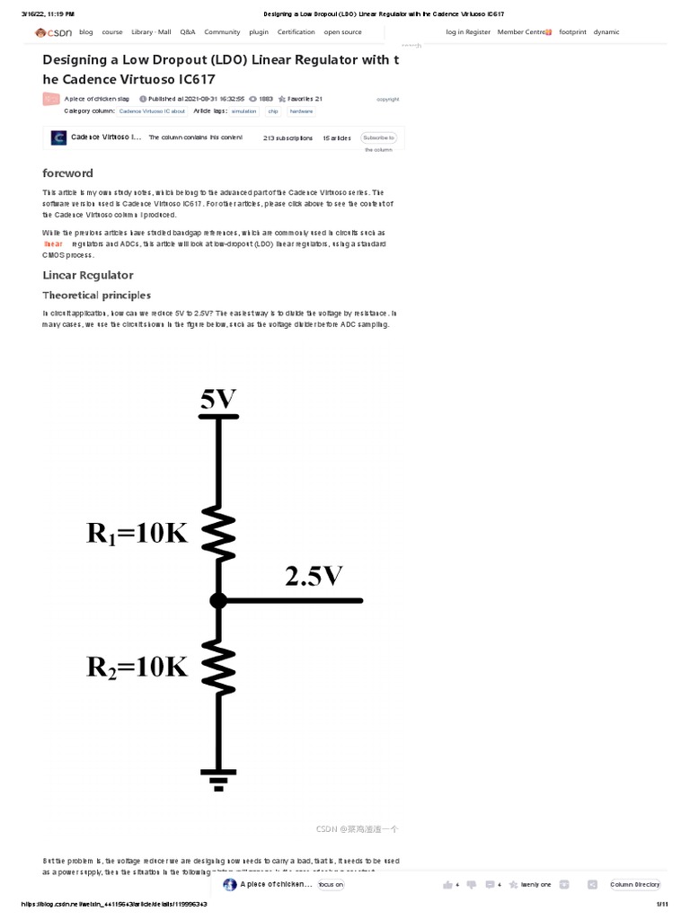 Designing A Low Dropout (LDO) Linear Regulator With The Cadence ...
