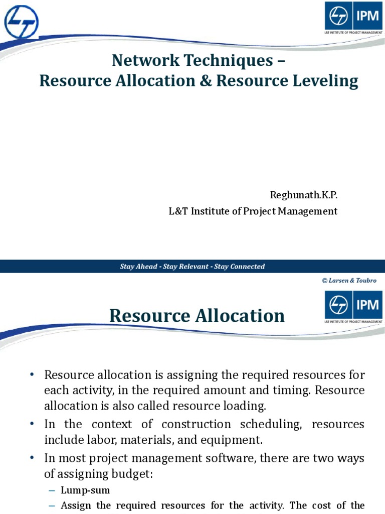 Resource Allocation & Resource Levelling | PDF | Computing | Business