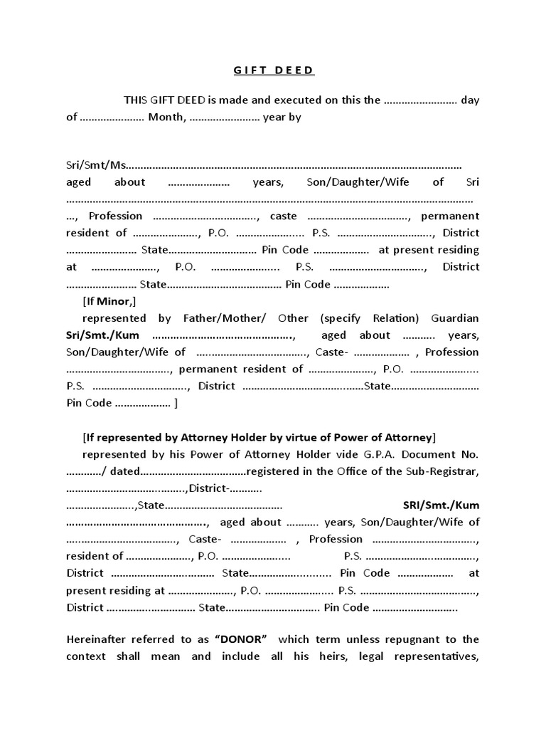 Gift Land Land With Structure PDF Mortgage Law Property