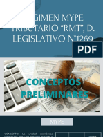 RÉGIMEN MYPETRIBUTARIO “RMT”, D.LEGISLATIVO N°1269