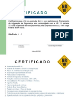 Certificado de treinamento - NR 18