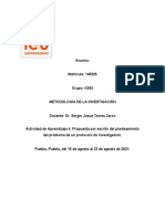 Actividad de Aprendizaje 4. Propuesta Por Escrito Del Planteamiento Del Problema de Un Protocolo de Investigación.