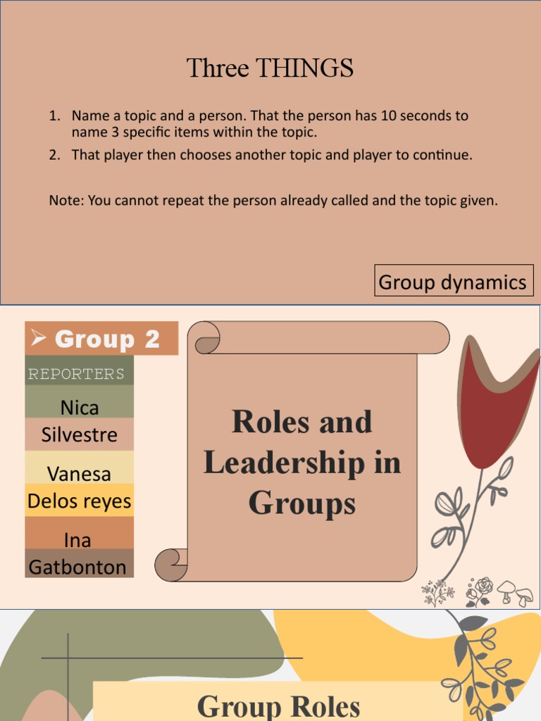 Group2 Roles and Leadership in Groups | PDF