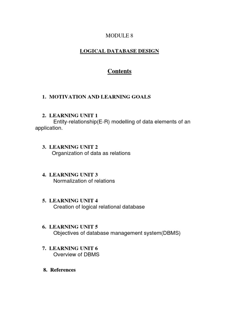 Logical Database Design Overview | PDF