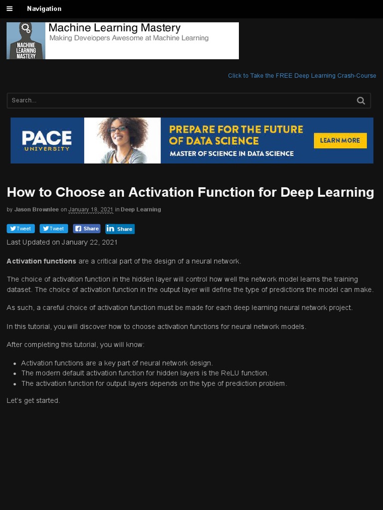 Choosing Activation Functions in NN | PDF | Artificial Neural Network ...