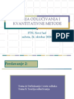 Teorija Odlučivanja I Kvantitativne Metode: FTN, Novi Sad Subota, 24. Oktobar 2020