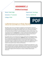 Assignment - 2: (Political Sociology)