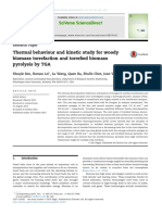 Thermal Behaviour and Kinetic Study For Woody Biomass Torrefaction and Torrefied Biomass Pyrolysis by TGA